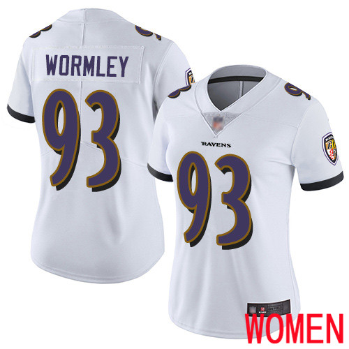 Baltimore Ravens Limited White Women Chris Wormley Road Jersey NFL Football 93 Vapor Untouchable